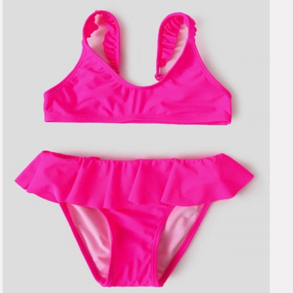 Snapper Rock Pink Ruffle Bikini Swimwear Girls 5-6 years 5T 6T